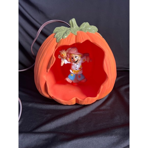 Other - Halloween House of Lloyd Lighted Pumpkin with Scarecrow - Vintage and RARE